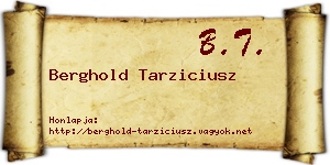 Berghold Tarziciusz névjegykártya